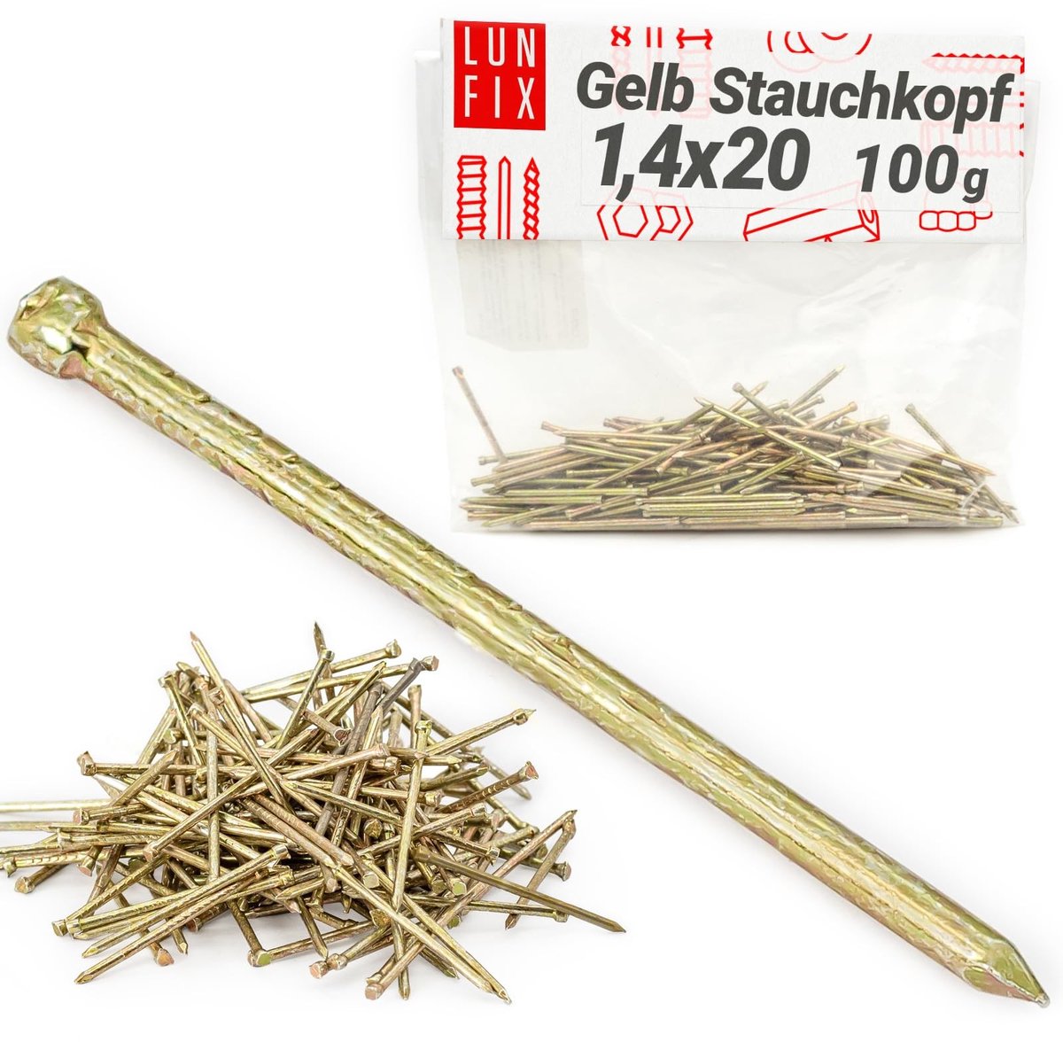 Elzusha - Stalen Spijkers 1.4 x 20 mm - 100 g voor Bouwprojecten
