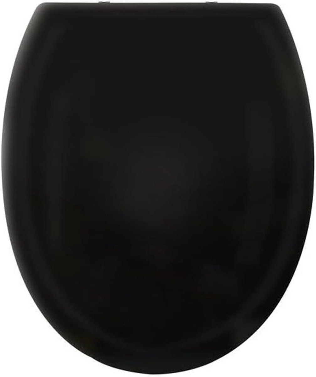 Toiletbril - WC-bril - Badkamer Vernieuwen - Softclose mechanisme - 44 x 37 cm - Zwart