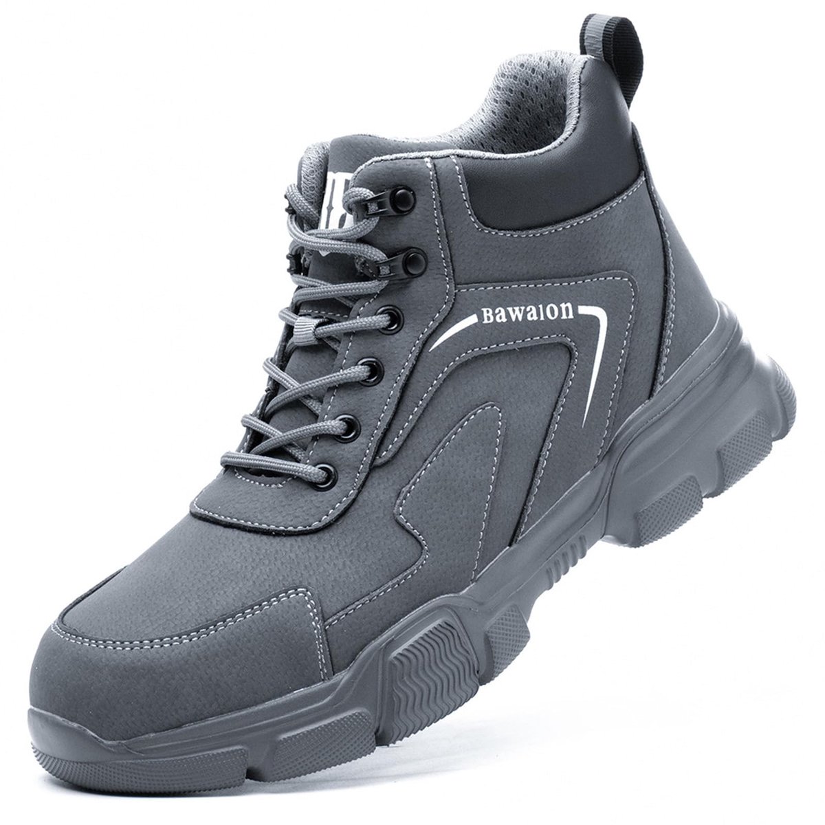 Elzusha - Waterdichte Werk Boots met Stalen Neus en Antislip Grijs Blauw 41 EU