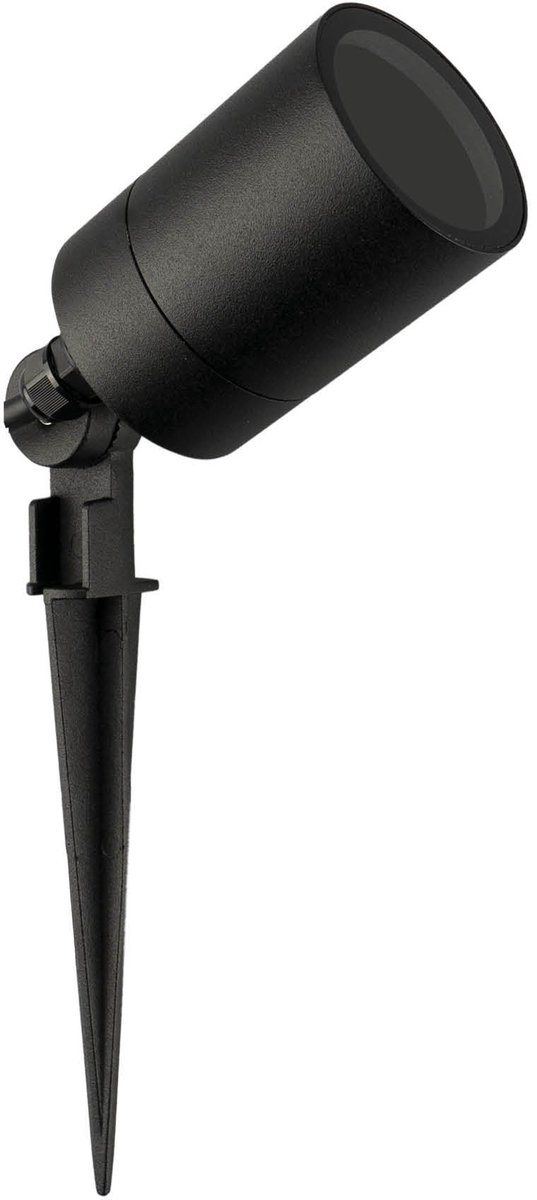 Ledvion LED Grondspot Zwart Aluminium IP65 GU10 fitting 1m kabel excl. Stekker LED Prikspot Tuinspot LED Lamp Buiten Verlichting Buitenlamp Tuinverlichting