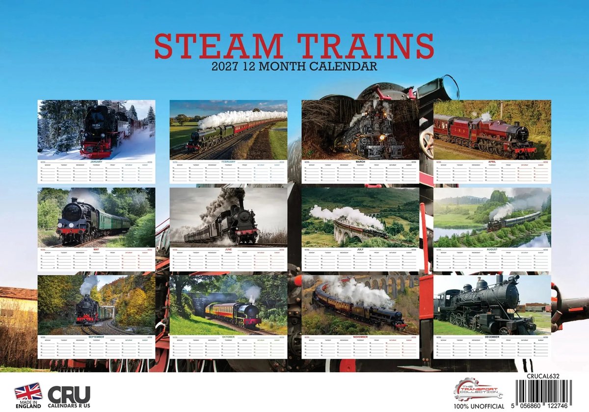 Steam Trains A3 Kalender 2027