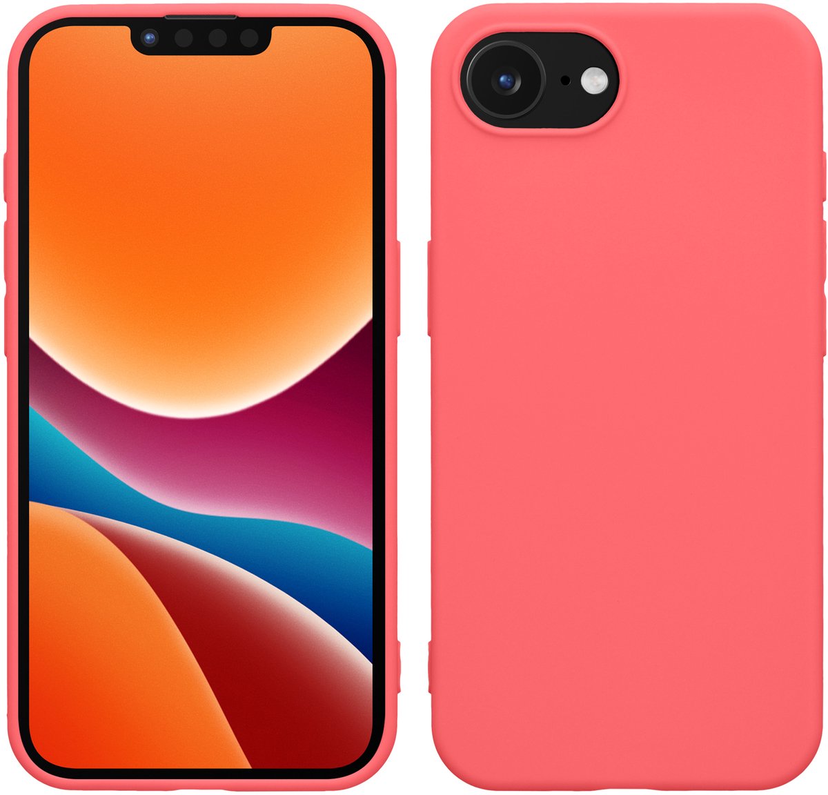 kwmobile telefoonhoesje geschikt voor Apple iPhone 17e / iPhone 16e - Hoesje voor smartphone - Back cover in neon koraal