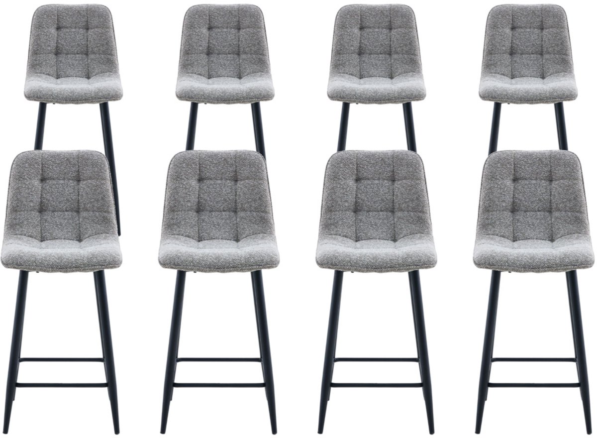 DS4U® - Hugo barkruk 65 cm - Set van 8 - Taupe - Stof