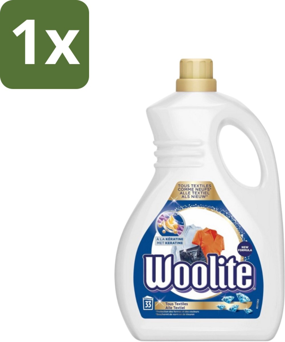 Woolite Textile - Vloeibaar Wasmiddel - Met Keratine - Textiel Was - 33 Wasbeurten - 2L - 1 stuk