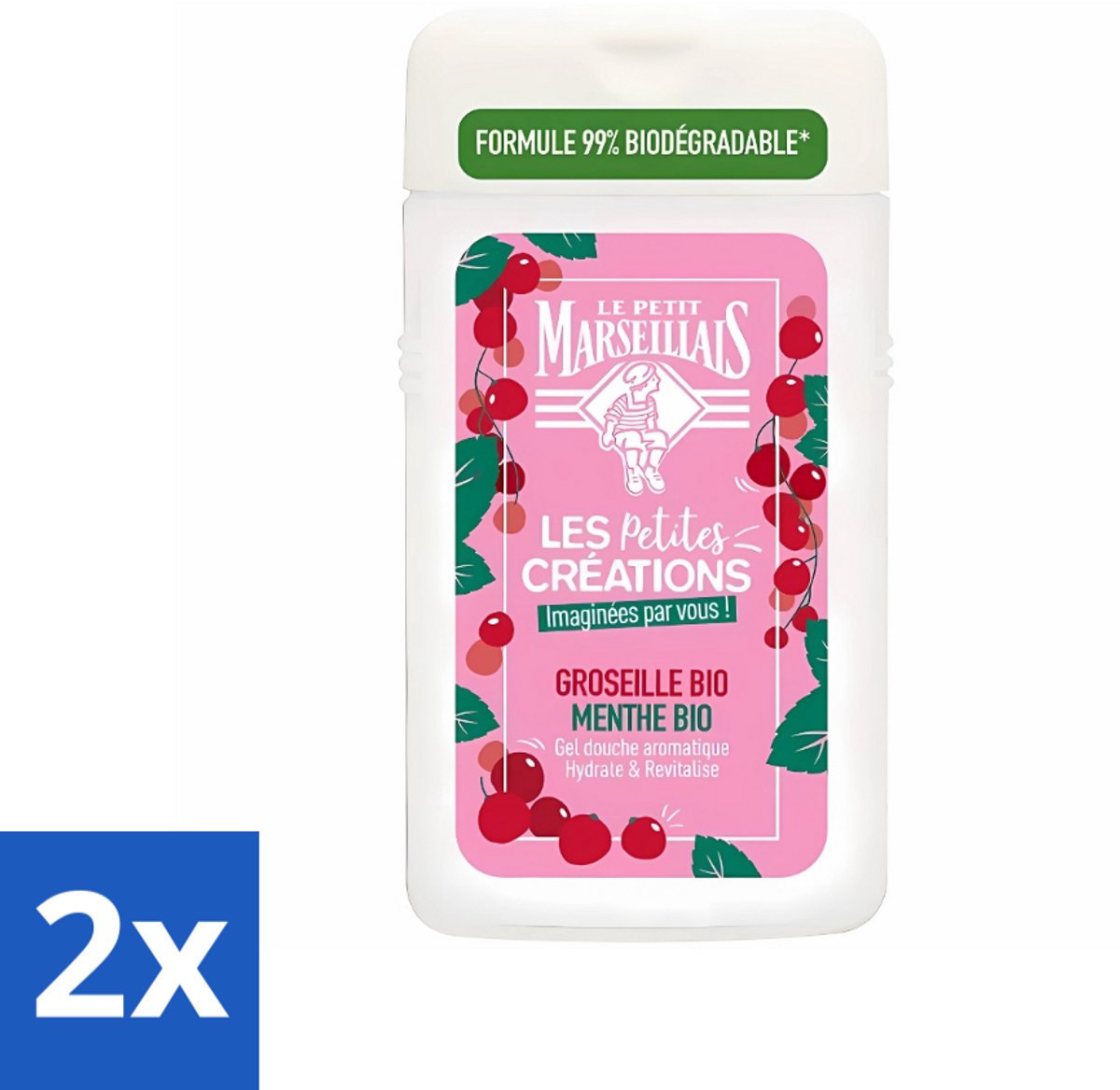 Le Petit Marseillais - Douchegel - Rode bessen & Munt - Hydraterend - 250ml - Voordeelverpakking - 2 stuks