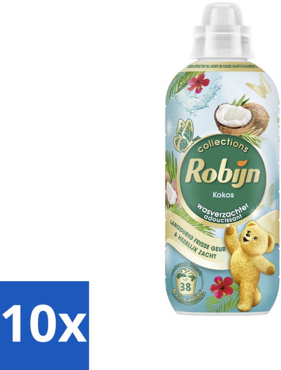 Robijn – Wasverzachter – Kokos Sensation – 765 ml - Bulkverpakking - 10 stuks