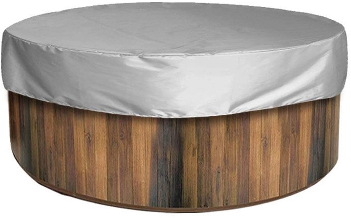 Buitenhotbubs, 200 x 30 cm ronde spa -dekking met versterkte randen, zware stofwegenbeveiliging voor badpool (grijs) - ShopVlot