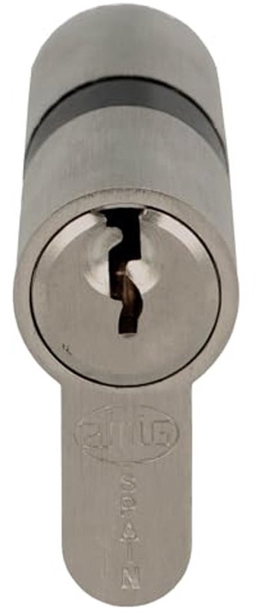 Veiligheidscilinder voor deuren - 15 mm Leva - Inclusief 3 sleutels - Mat zilver - Afmetingen: 54 (27-27 mm)