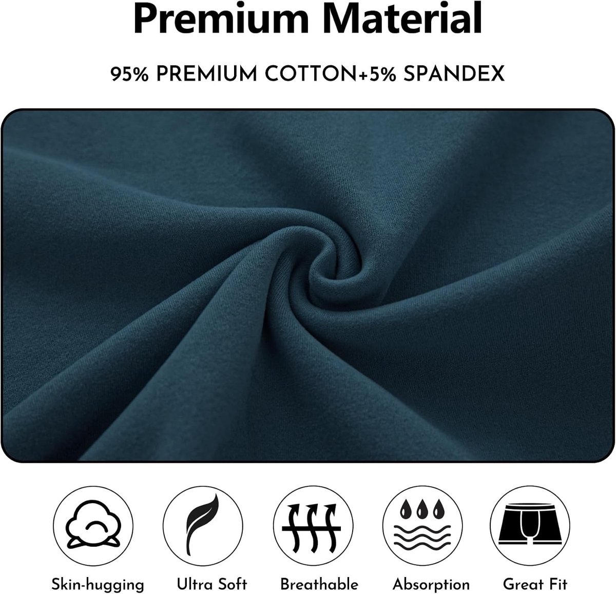 Set van 4 katoenen boxershorts voor heren - Regular fit, Y-vormig ontwerp, ademend en comfortabel voor dagelijks gebruik