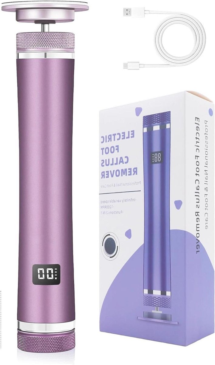 Elektrische Eeltverwijderaar - Voetvijl Set - Zachte Voeten - LCD Display - 60 Pads - Roze