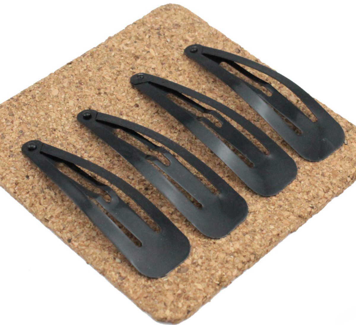 Grote Metalen Haarspelden Zwart 7 cm - Set van 4