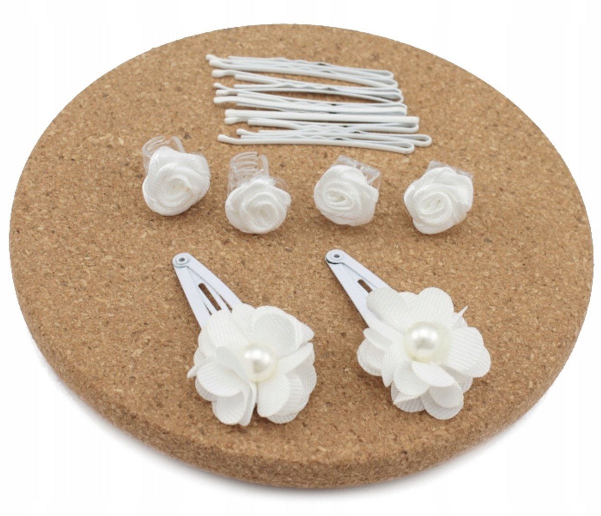 Wit Set Haaraccessoires Meisjes - 16 Stuks Rozen & Speldjes
