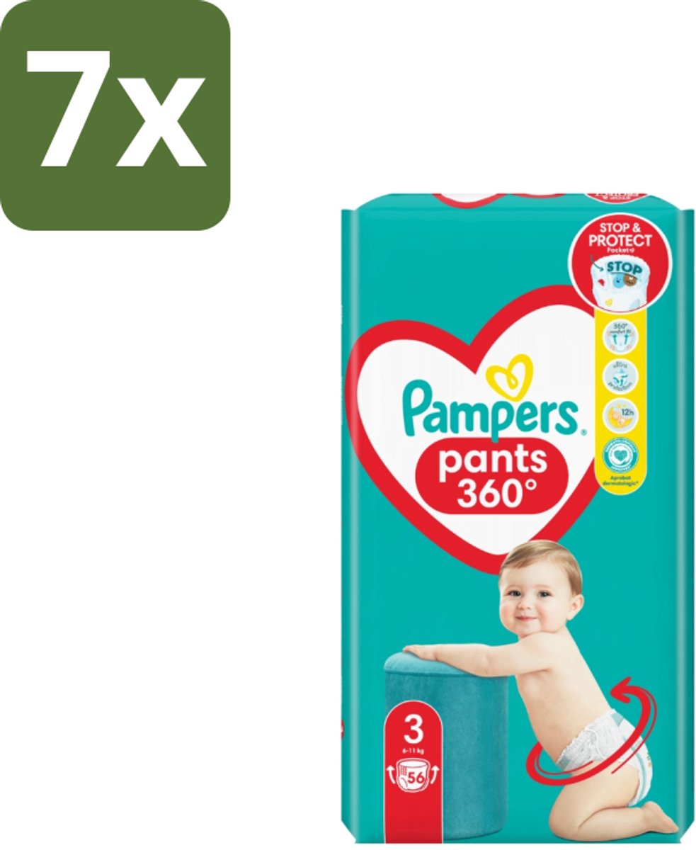 7 x Pampers – Luierbroekjes – Pants Maat 3 – 56 Luiers - Luiers Voor Baby - Luierbroekjes - Luier Voor Baby - Luier Maat 3 - Luier Voor Actieve Baby