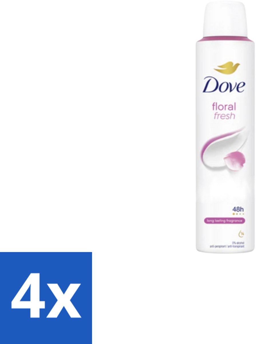 Dove – Deodorant Spray – Floral Fresh – 200 ml - Voordeelverpakking - 4 stuks