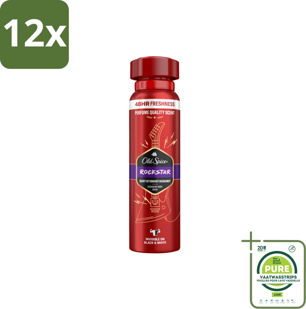 Old Spice – Deospray – Rockstar – 150 ml - Voordeelverpakking - 12 stuks - Deodorant - Lichaamsgeur