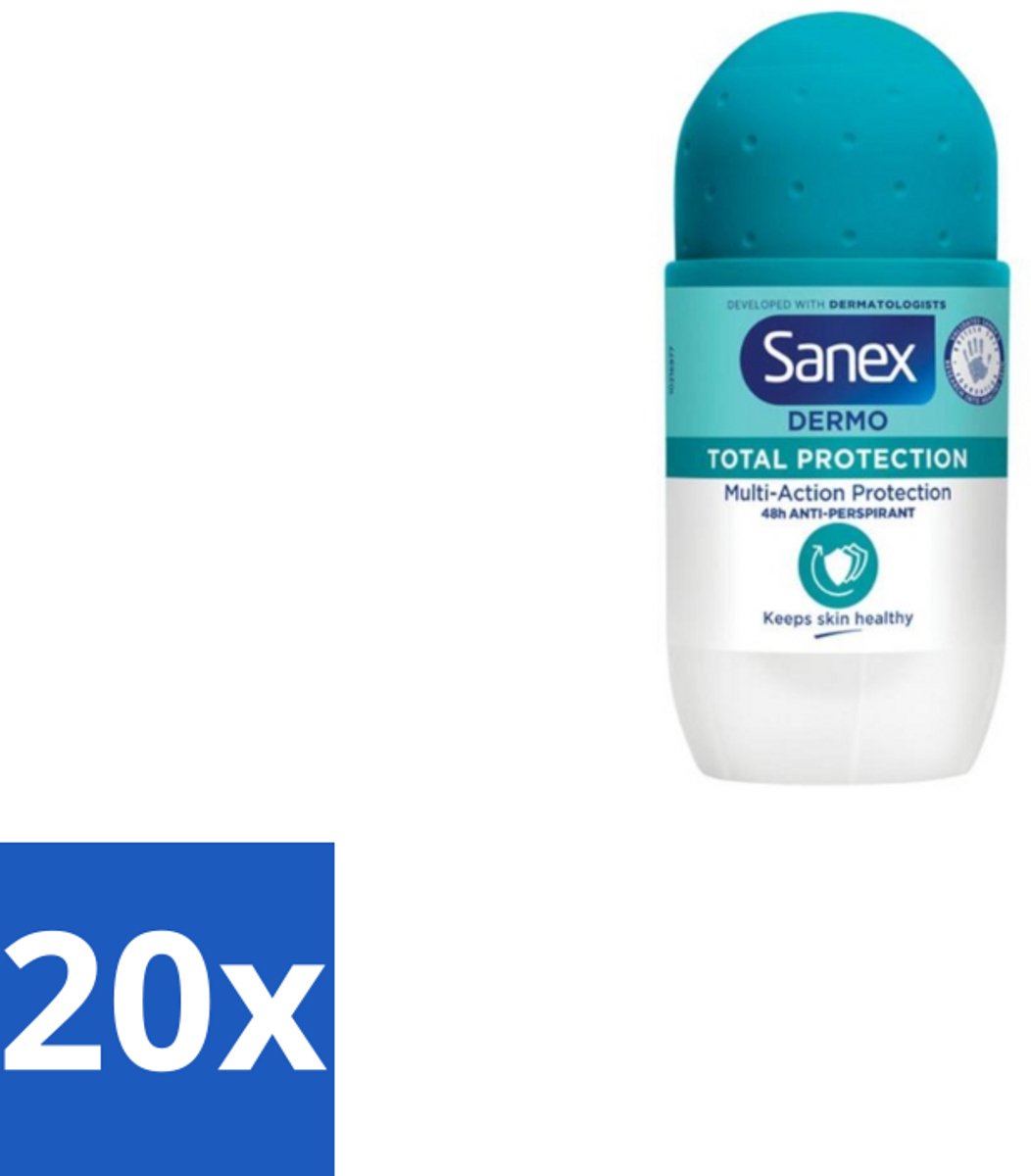 Sanex – Deodorant Roll-On – Dermo Total Protection – 50 ml - Bulkverpakking - 20 stuks