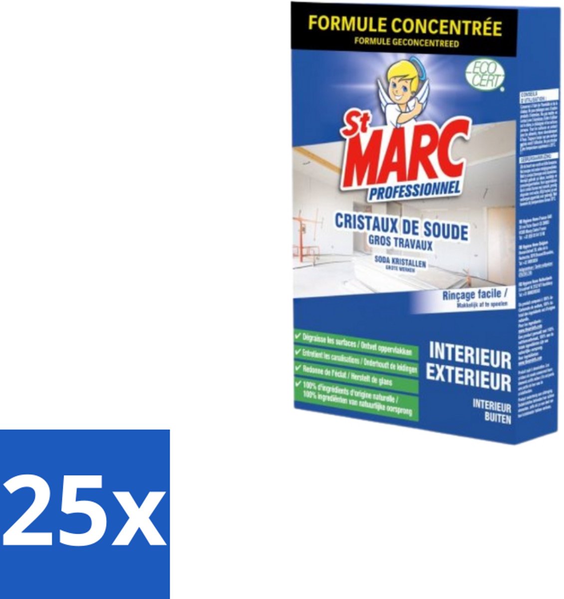 St. Marc – Multireiniger Poeder – Professioneel Sodakristallen – 1 kg - Bulkverpakking - 25 stuks