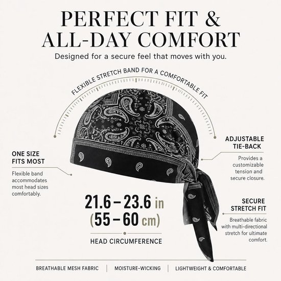 Ademende Koelende Bandana voor Mannen, Perfect voor Hardlopen en Buitenactiviteiten - 5 Stuks — afbeelding 2