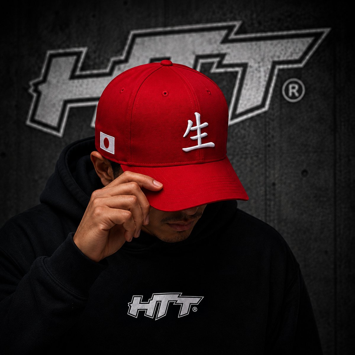 HTT Japanese Life Symbol Cap – Unisex Flexfit Pet – Japanse Streetwear Cap – Geborduurd