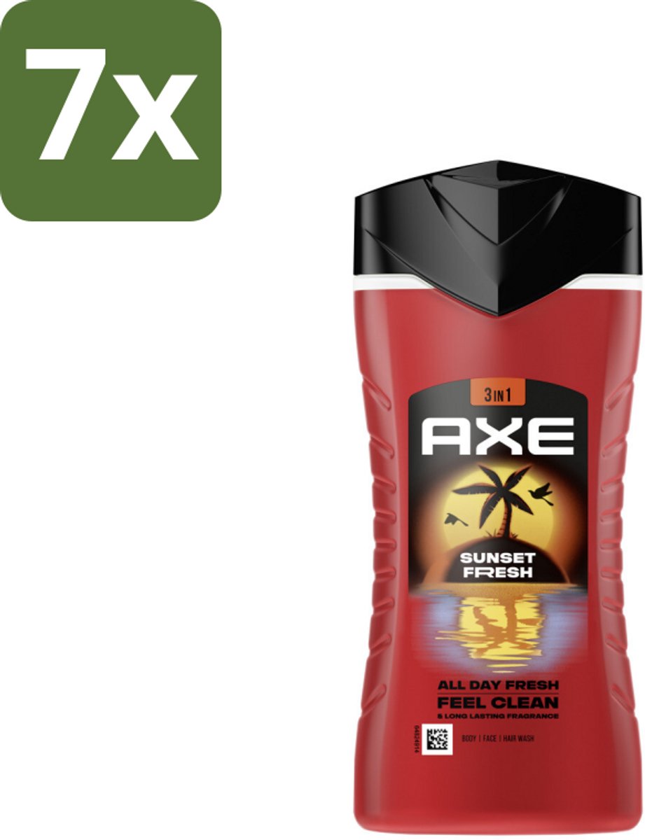 Axe – Douchegel 3-in-1 – Sunset Fresh – 250 ml - Bulkverpakking - 7 stuks