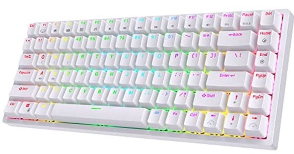 Draadloos Gamingtoetsenbord met RGB Verlichting en Mechanische Toetsen, 75%, Bluetooth en 2,4 GHz
