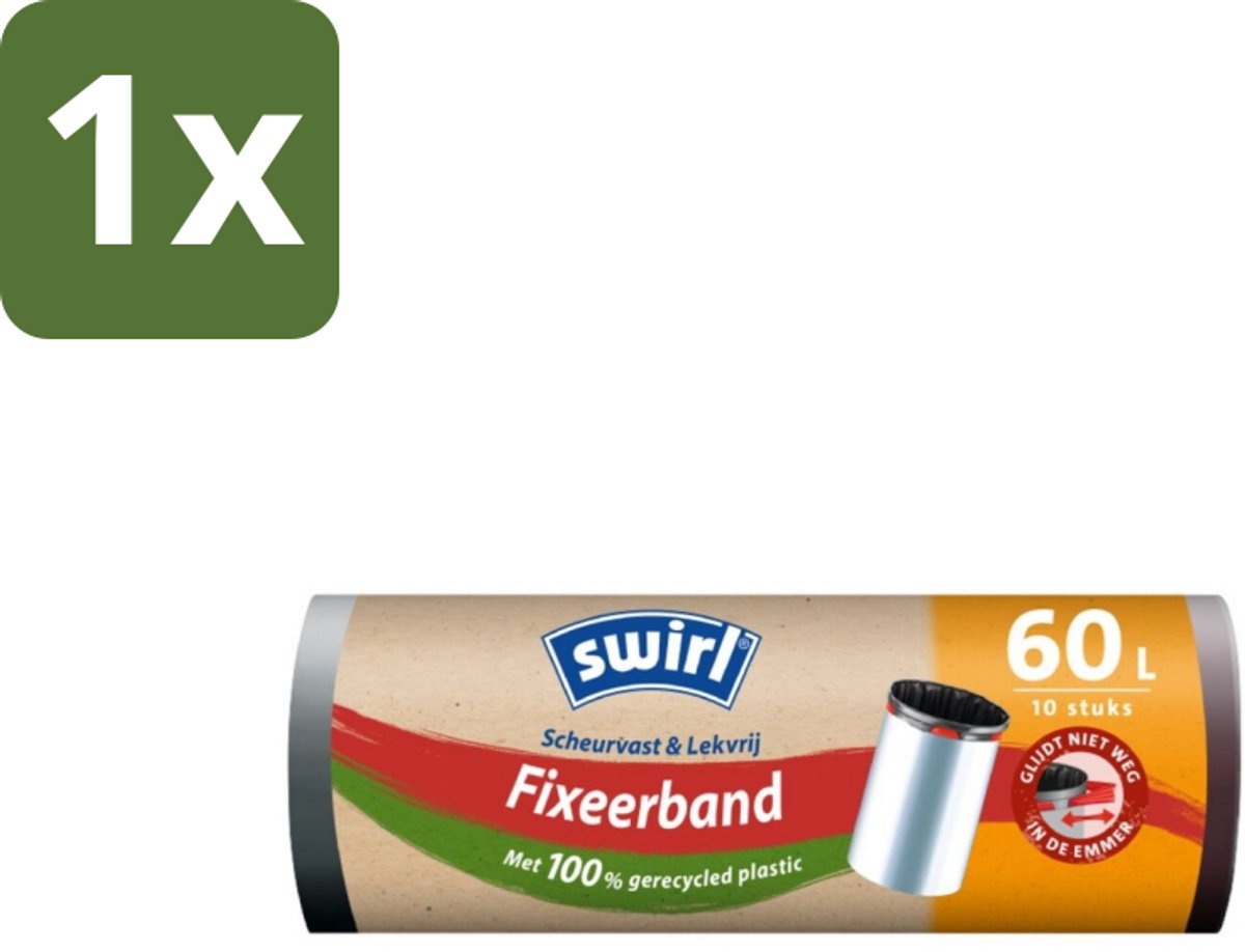 Swirl – Pedaalemmerzakken – 60 L – Fixeerband – 10 zakken - 1 stuk
