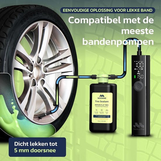 Banden Reparatie Set - Lekke Band Herstel - Snel Onderweg - TPMS Vriendelijk - 450ml - Transparant — afbeelding 4