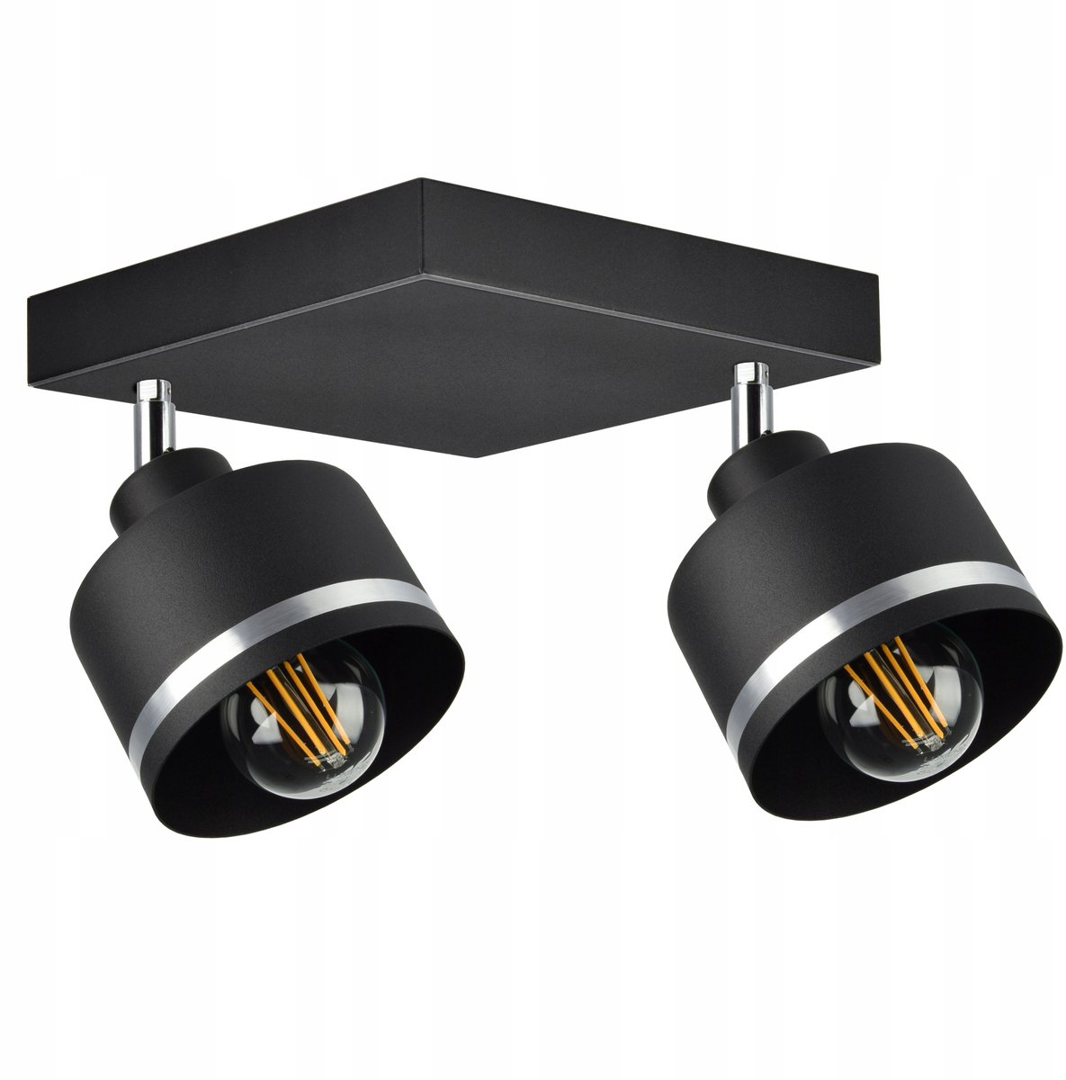 Moderne Zwarte Plafondlamp met Verstelbare Kappen - Metaal E27