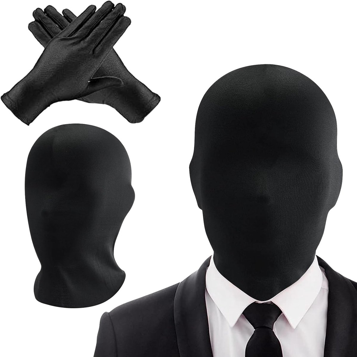 Volledige Gezichtsmasker Set voor Halloween - Zwart Spandex Hoofdmasker voor Unisex Kostuum en Cosplay Feestjes