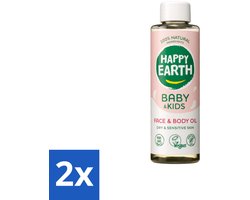2 x Happy Earth – Face & Body Oil – 100% Natuurlijk Baby & Kids – 150 ml - Babyolie - Gezichtsolie - Lichaamsoil - Natuurlijke Huidverzorging - Babymassageolie