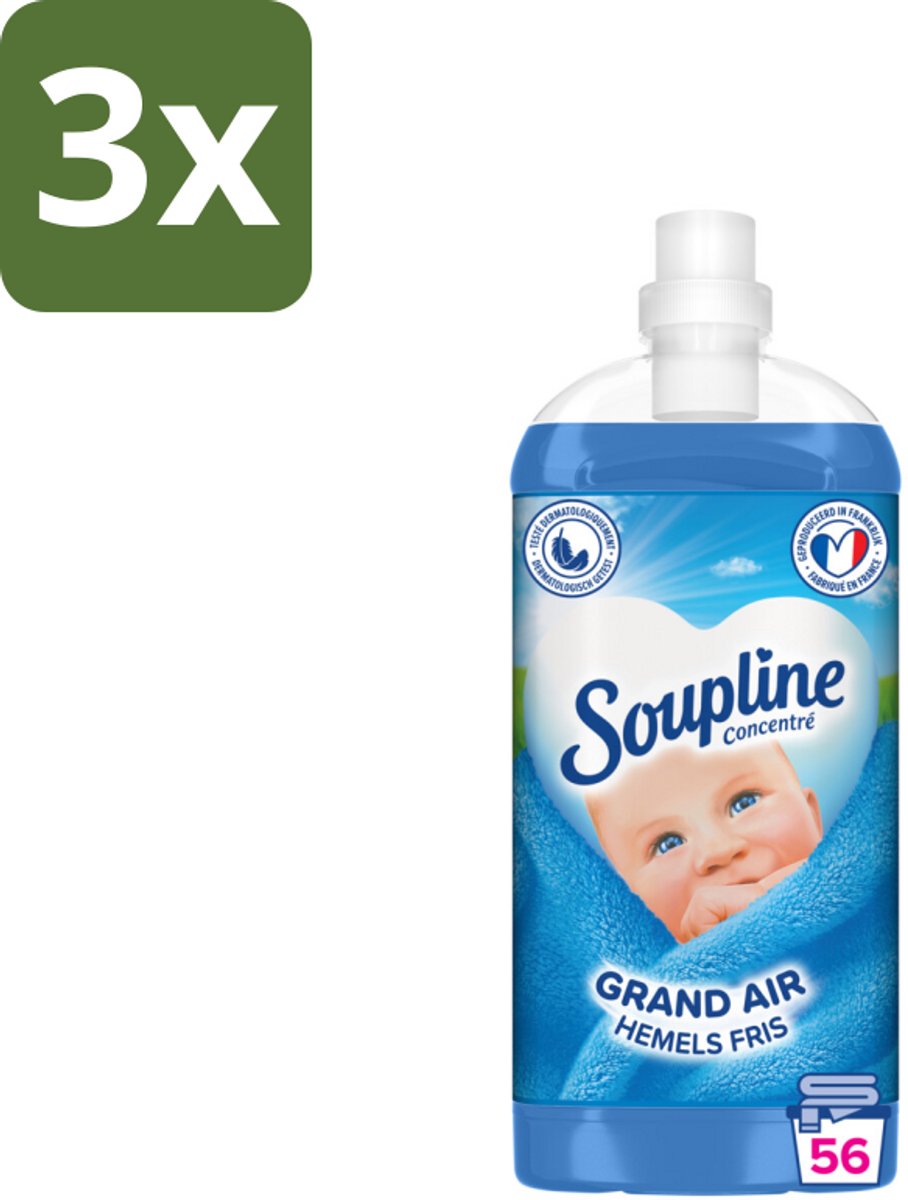 3 x Soupline - Wasverzachter - Hemels Fris - 1350 ml - Kabel - Kabels - Kabelsysteem - Kabelsysteem
