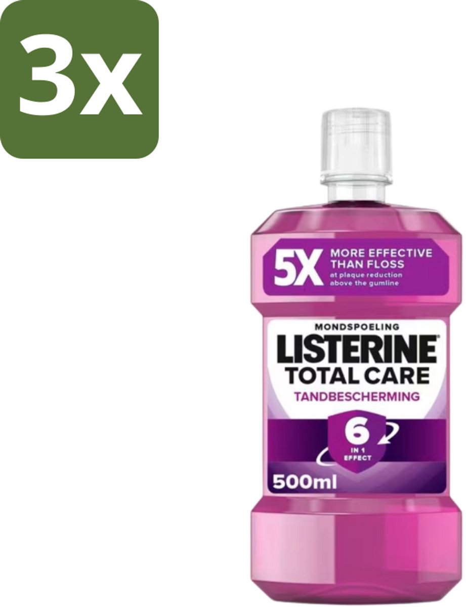 3 x Listerine – Mondwater – Total Care – Tandbescherming – 500 ml - Koffiezetapparaat