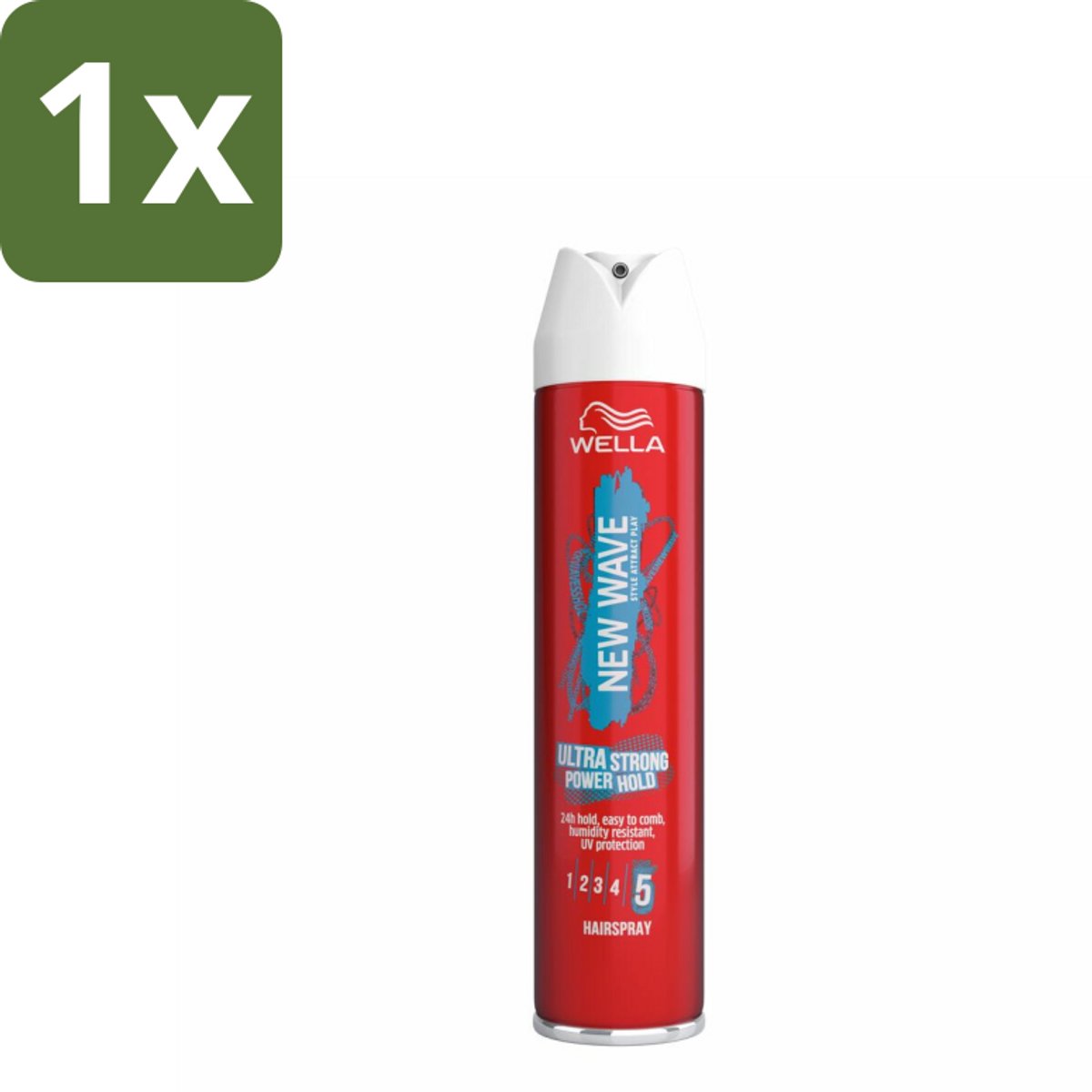 1 x Wella – New Wave Rock’n Hold Ultra Strong – Haarspray – 250 ml - Haarspray - Haarspray 24 Uur - Haarspray Ultra Strong - Haarspray Voor Dun Haar - Haarspray Met UV Bescherming
