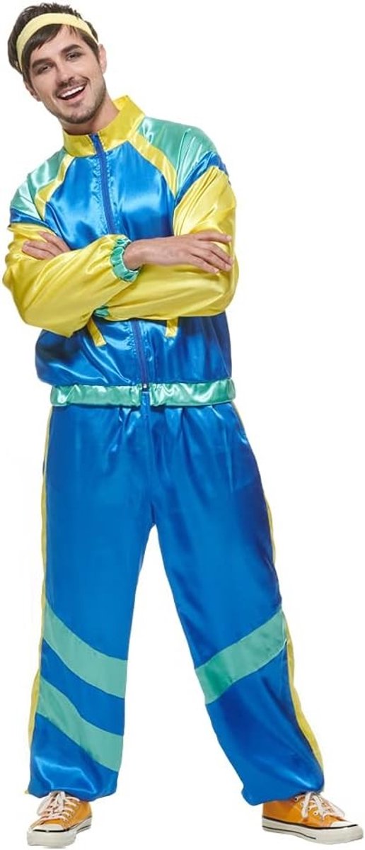 Retro 80s Shell Suit Kostuum voor Carnaval - Unisex Tracksuit voor Feestjes en Workout