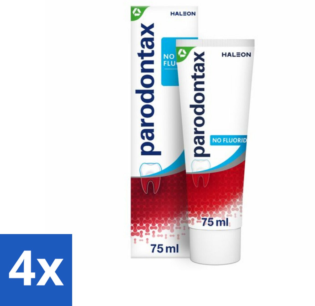 4 x Parodontax – Tandpasta – Zonder Fluoride – 75 ml - Tandpasta Zonder Fluoride - Gezond Tandvlees - Tandplak Verwijderen - Natuurlijke Mondhygiëne - Bloedend Tandvlees