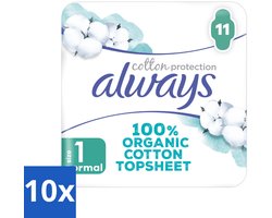 Always Maandverband Cotton Protection Normal Ultra Wings Bio — 11 stuks