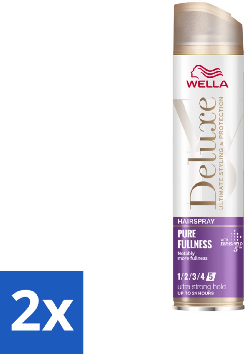 2 x Wella – Deluxe Pure Fullness – Haarspray – 250 ml - Haarspray - Volume - Glans - Hittebescherming - UV Bescherming