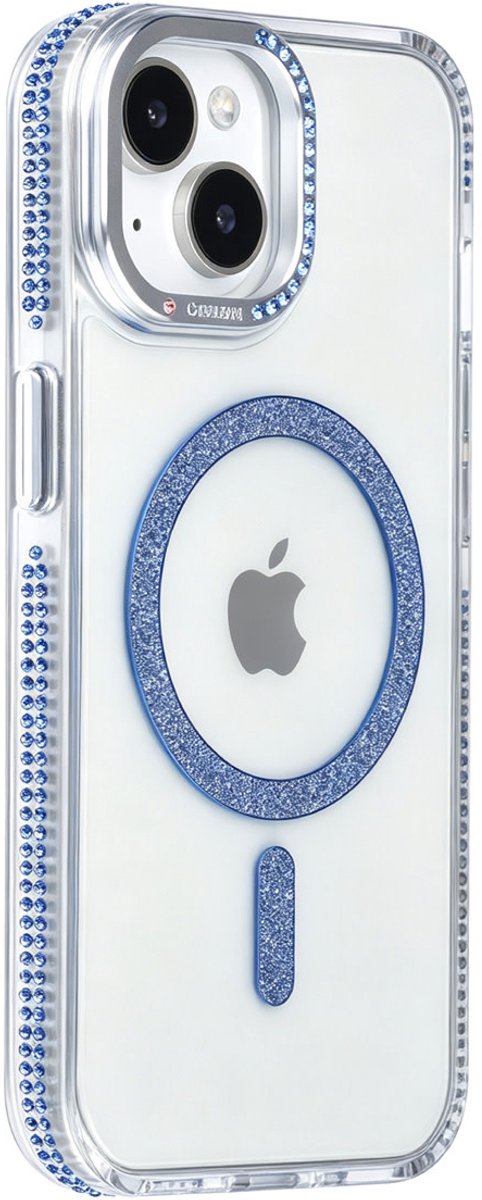 TUNIQ Backcover hoesje voor Apple iPhone 15 - Diamond MagSafe TPU+PC - Blauw