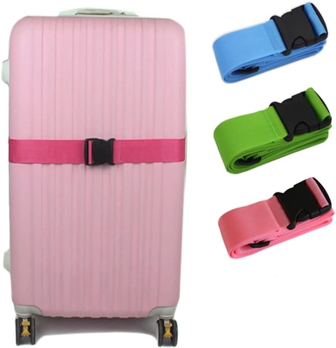 Verstelbare zwarte bagagestraps voor koffers - Reisaccessoire met gesp voor optimale veiligheid en gebruiksgemak