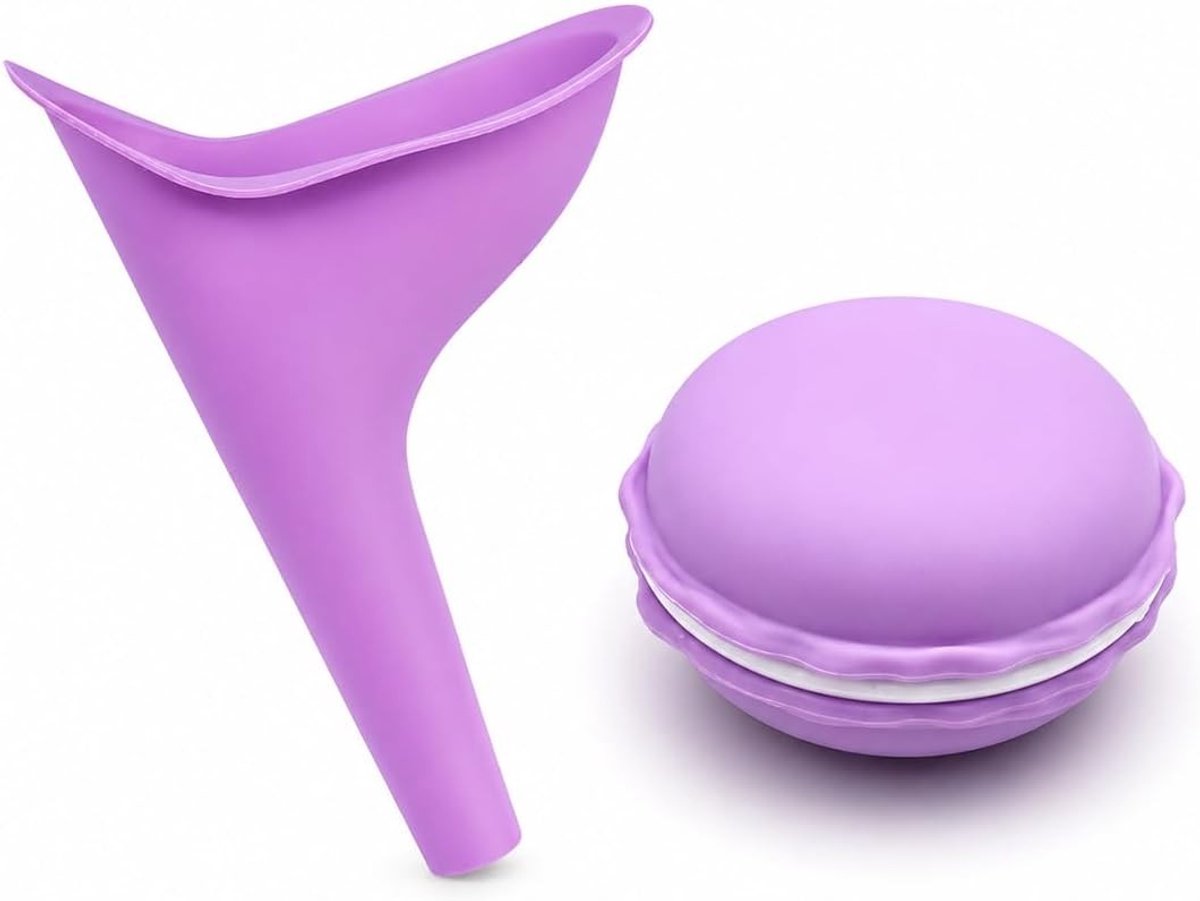 Urinoir voor vrouwen en meisjes, siliconen staande plashulp in paars, ideaal voor camping, festival en outdoor avonturen
