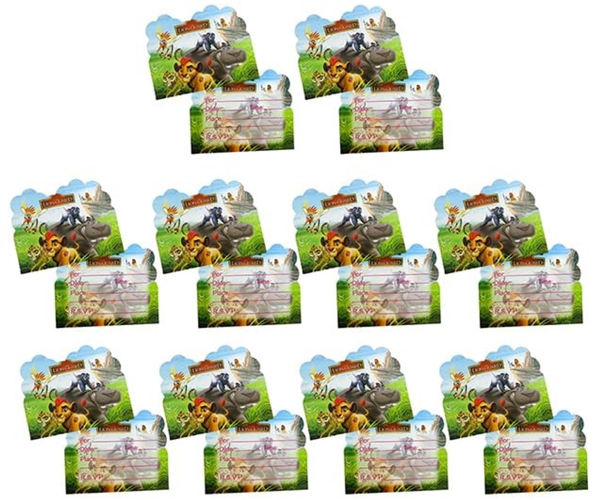 Elzusha - Lion King Verjaardagsuitnodigingen Set van 10