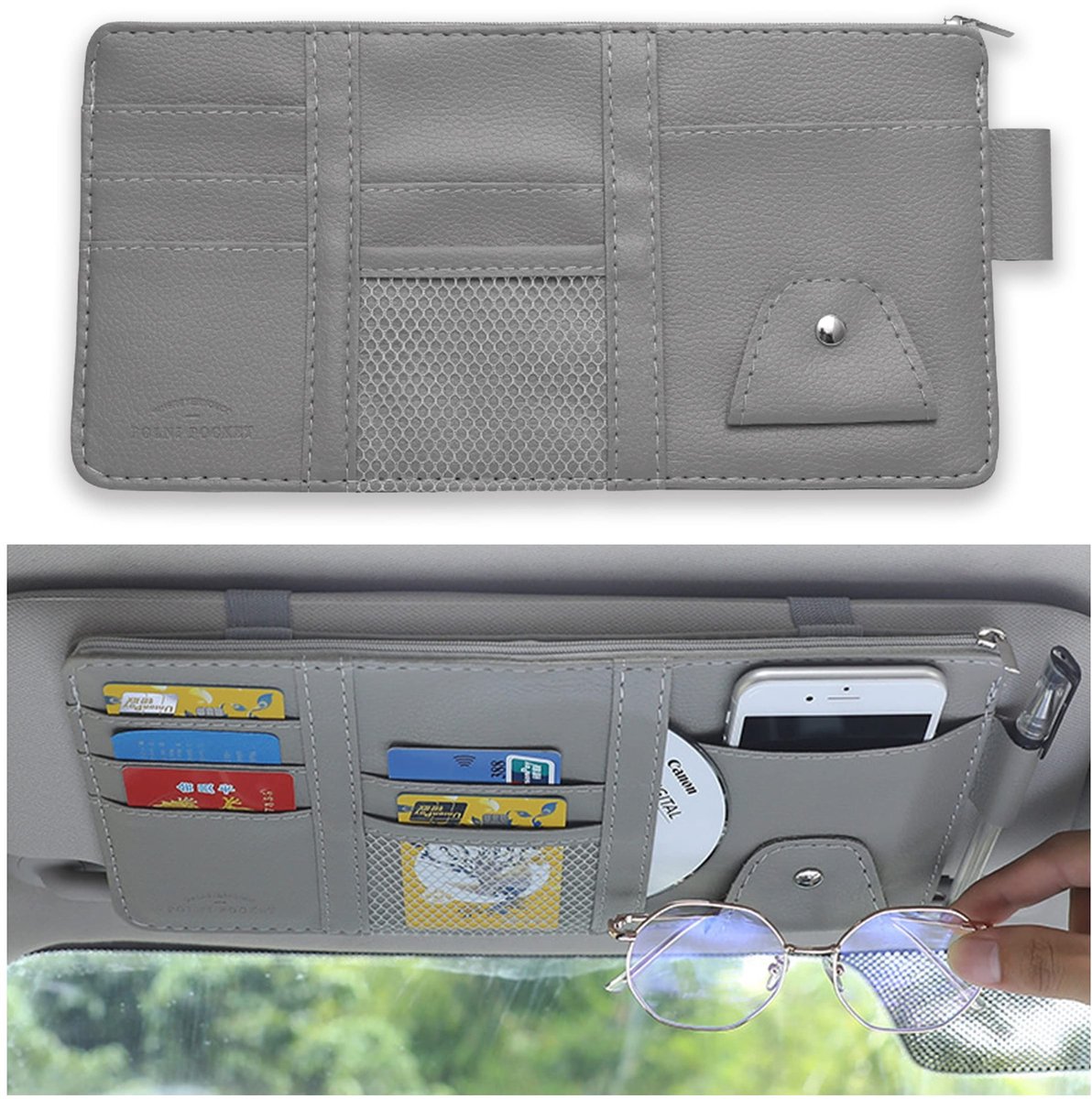 Elzusha - Multifunctionele Auto Zonneklep Organizer met Netrits