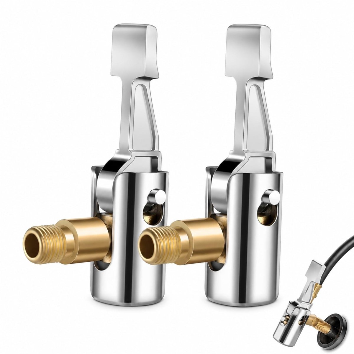 Elzusha - Set van 2 Autoventieladapters voor Auto en Fiets
