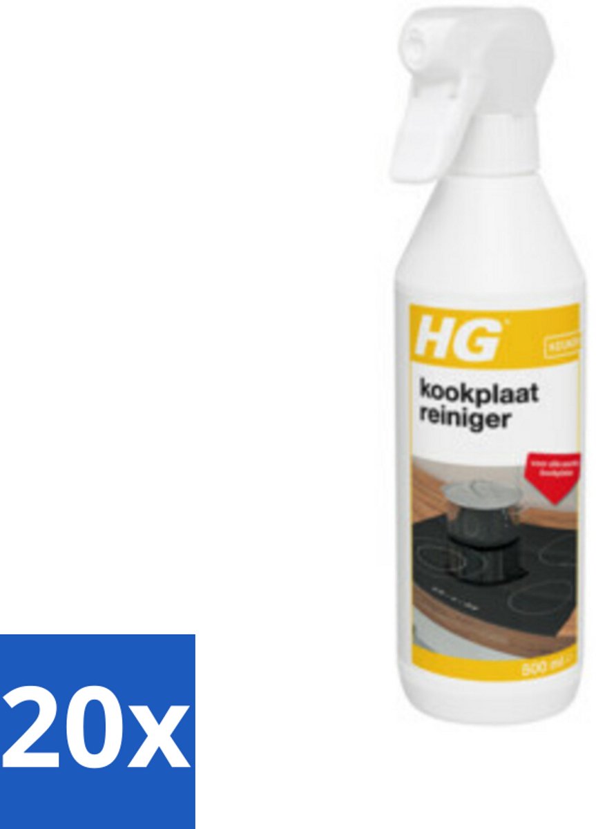 20 x HG Kookplaatreiniger 500 ml - Kookplaat Reinigen - Inductieplaat Reinigen - Keramische Kookplaat Reinigen - Vet Verwijderen - Kalkaanslag Verwijderen