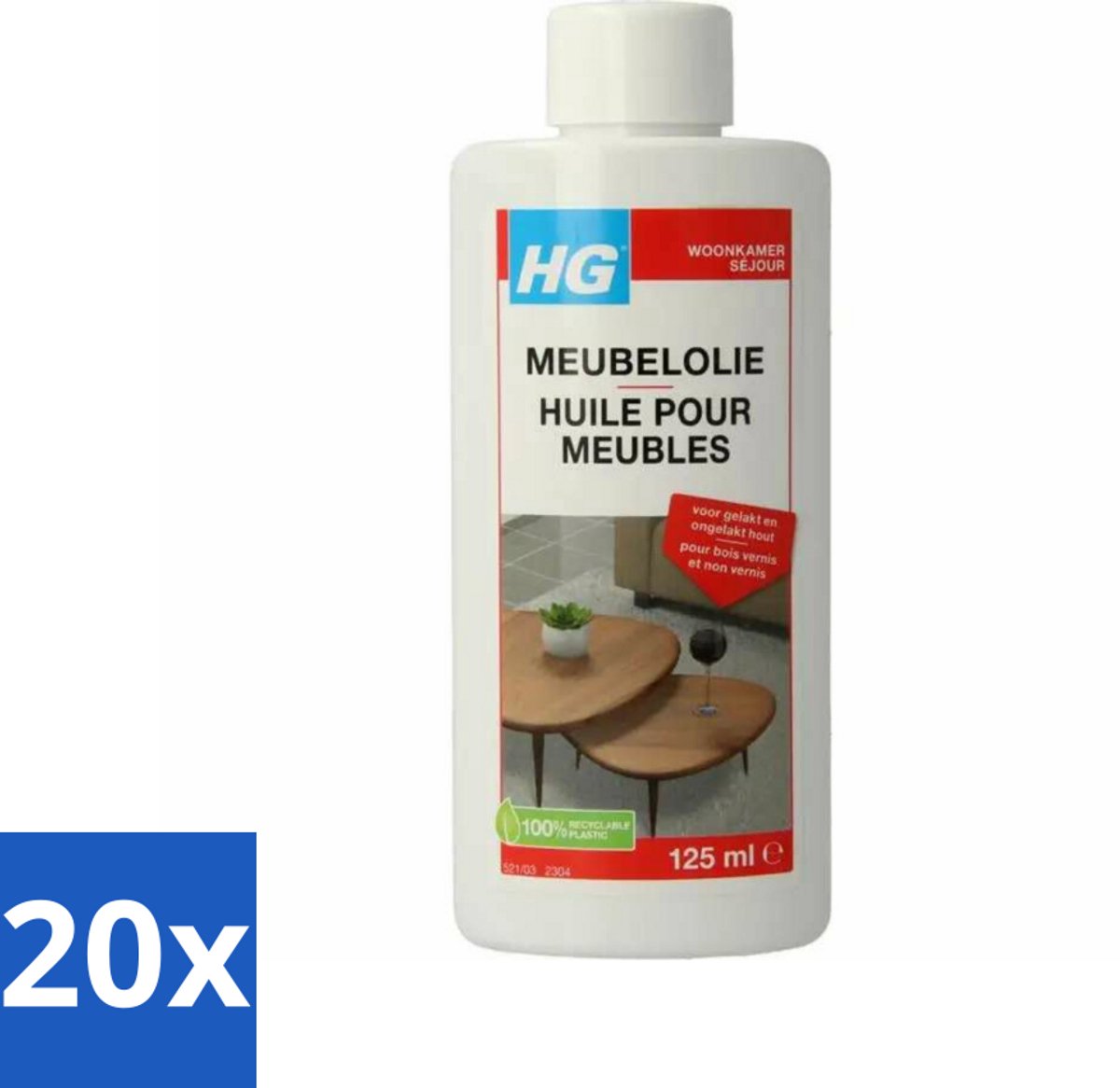 20 x HG Meubelolie Eiken 140 ml - Meubelolie Eiken - Houtolie - Eiken Meubel - Meubel Verfraaien - Hout Verfraaien