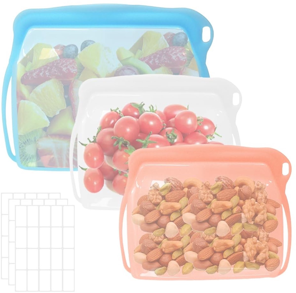 Elzusha - Set van Silicone Opbergzakken voor Voedsel