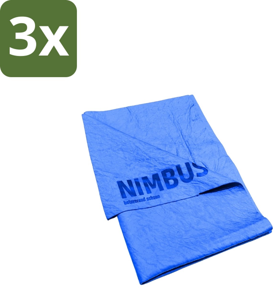3 x NIMBUS Wonderzeem Blauw - Wassen - Drogen - Auto - Ramen - Badkamer