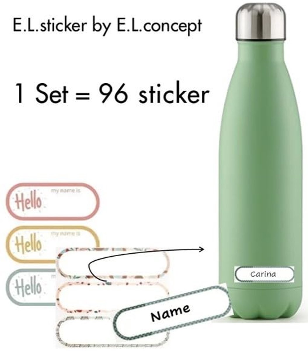 Elzusha - 96 Waterdichte Naamstickers - Gepersonaliseerde Labels voor School en Thuis