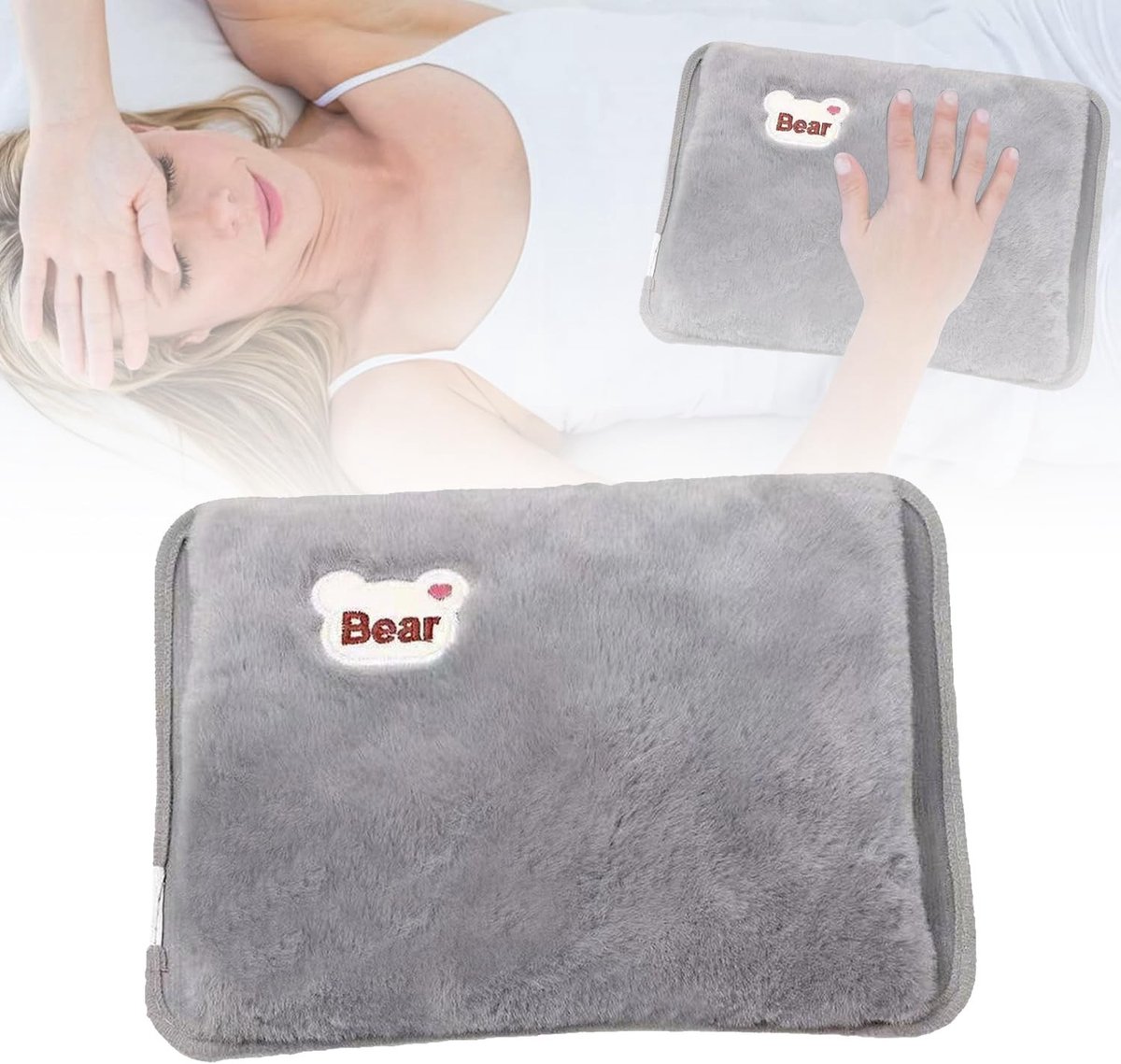 Elzusha - Elektrische Warmwaterkruik met Zachte Microfiber Cover