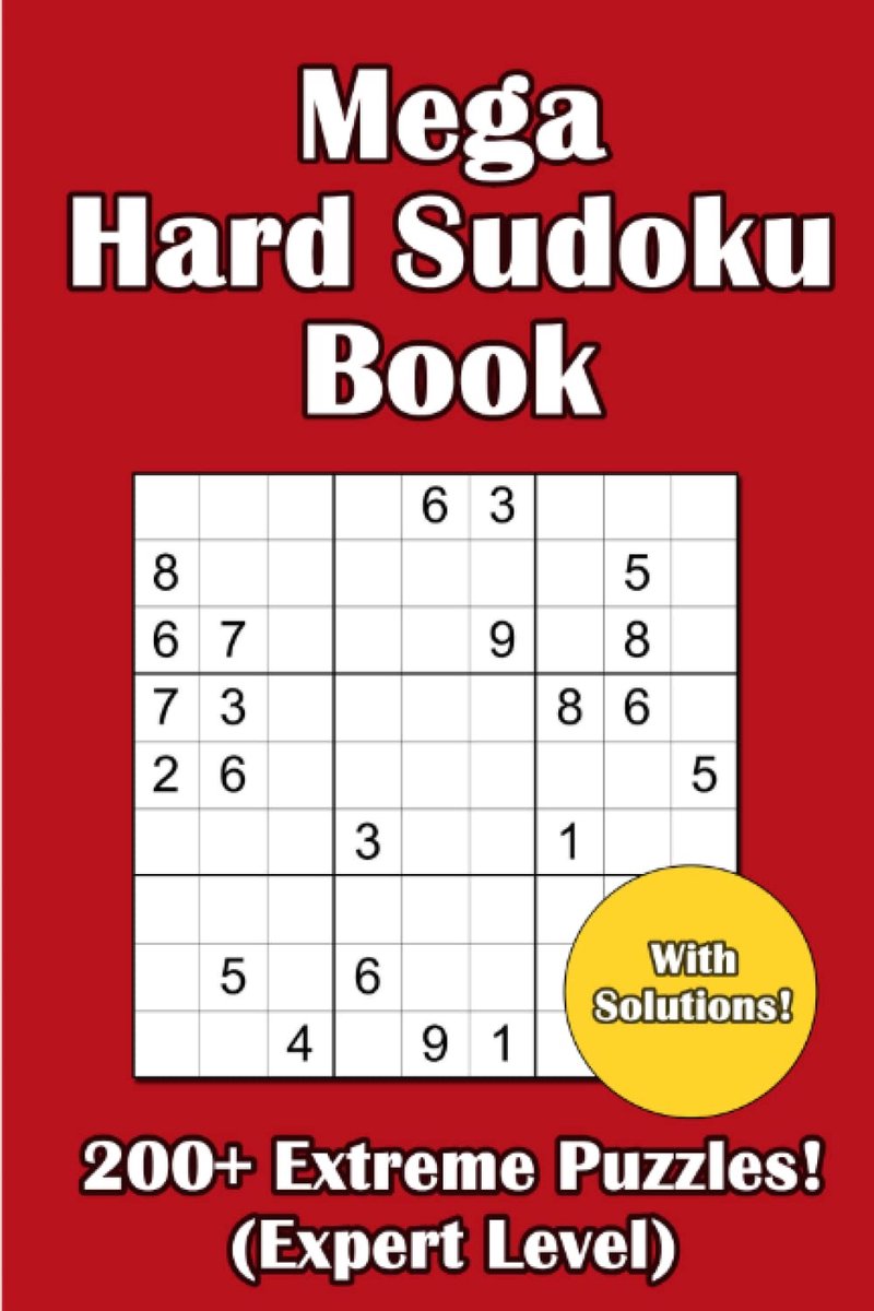 Mega Hard Sudoku Puzzle Book - 200+ Expert / Very Difficult Sudoku Puzzles - ShopVlot